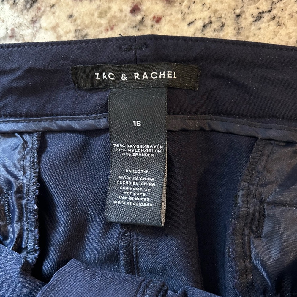 Zac & Rachel Dark Navy Stretch Waistband Pants - Picture 3 of 4